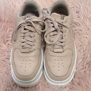 Nike air forces. Light pink/tan.